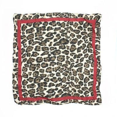 Leopard printed georgette silk scarf Leopard printed georgette silk scarf